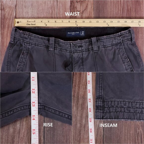 *READ* Abercrombie & Fitch Baggy Pants Mens Size 34X29(30) Cargo Utility Gray - Picture 15 of 15